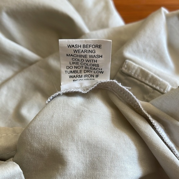 Todd Smith M 100% cotton light tan khaki button down long sleeve shirt - Picture 9 of 9